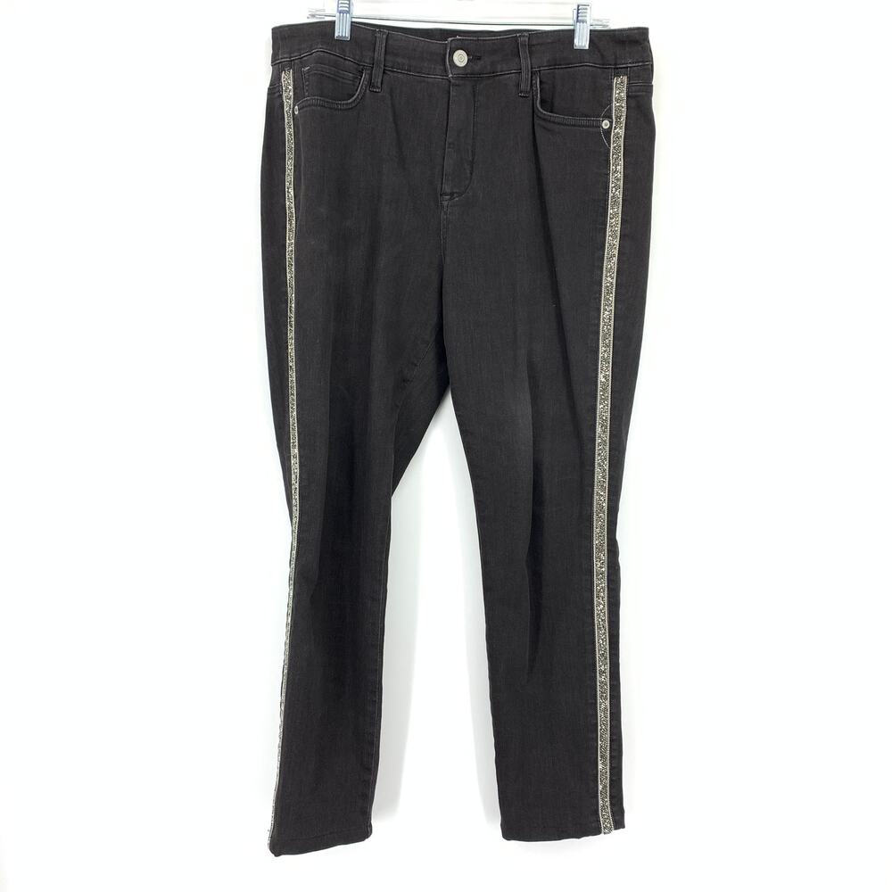 Tommy Bahama Denim High Rise Ankle Womens 14 X 28 Black Wash Embellished Sides